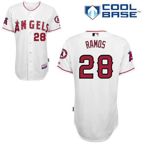 Cesar Ramos #28 MLB Jersey-Los Angeles Angels of Anaheim Men's Authentic Home White Cool Base Baseball Jersey